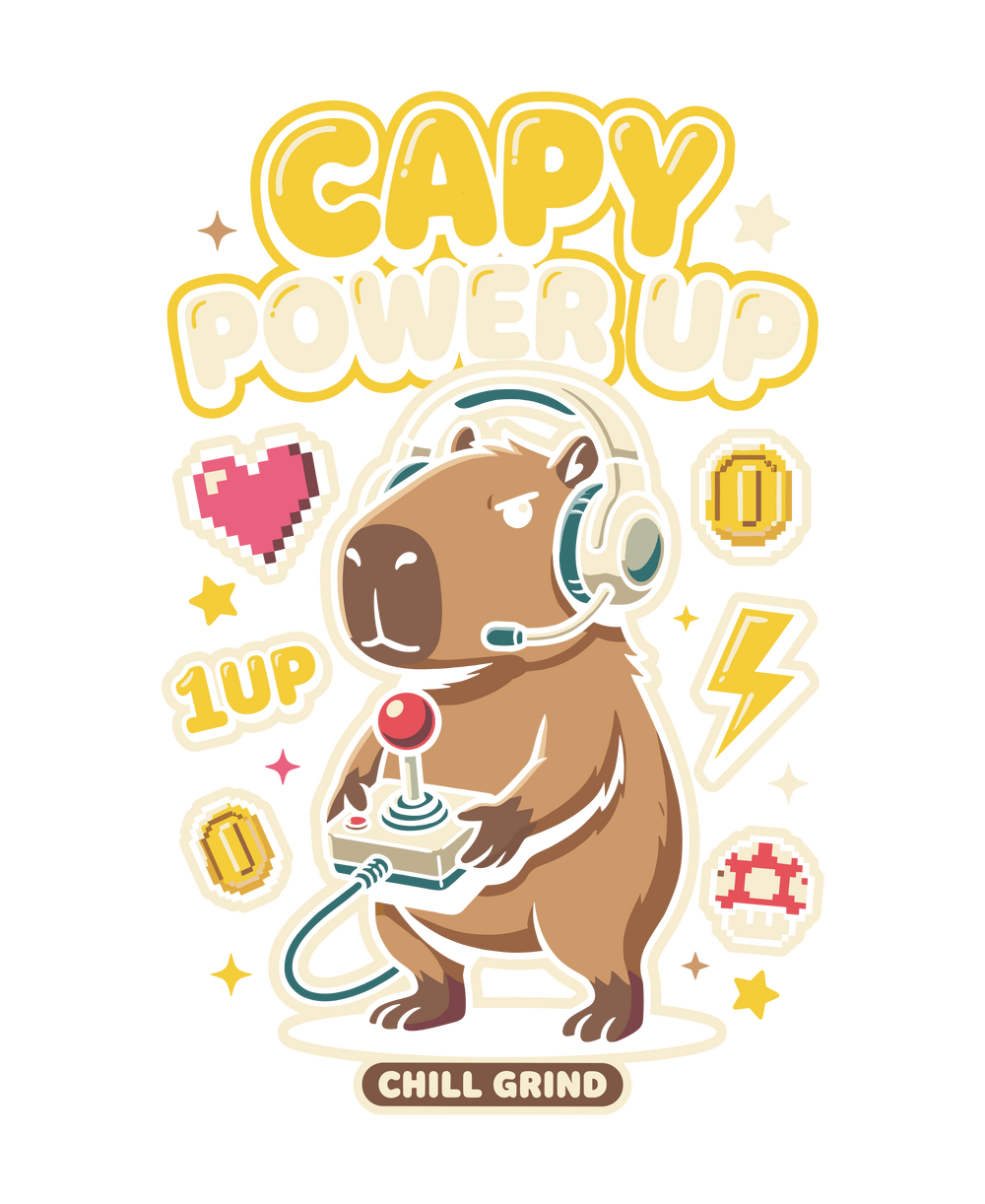 Gamer Capybara Retro