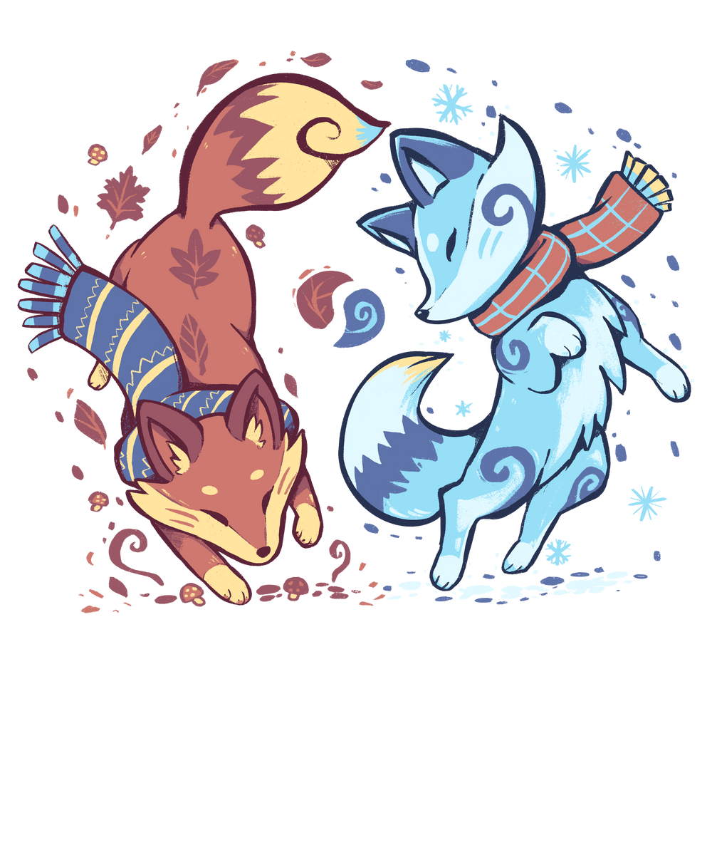 Autumn and Snow Fox