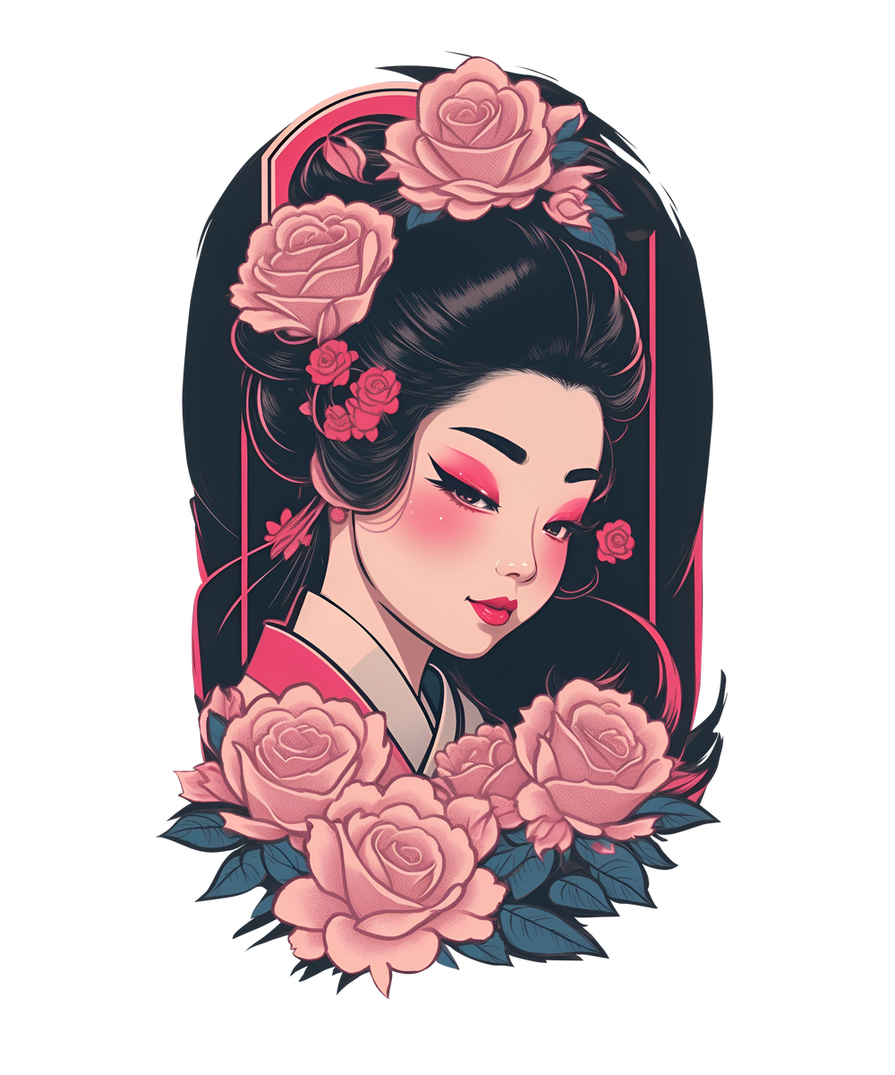 Geisha with Flowers