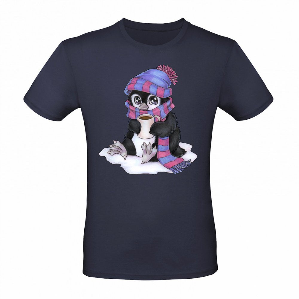 Cute Chibi penguin with scarf and cap
