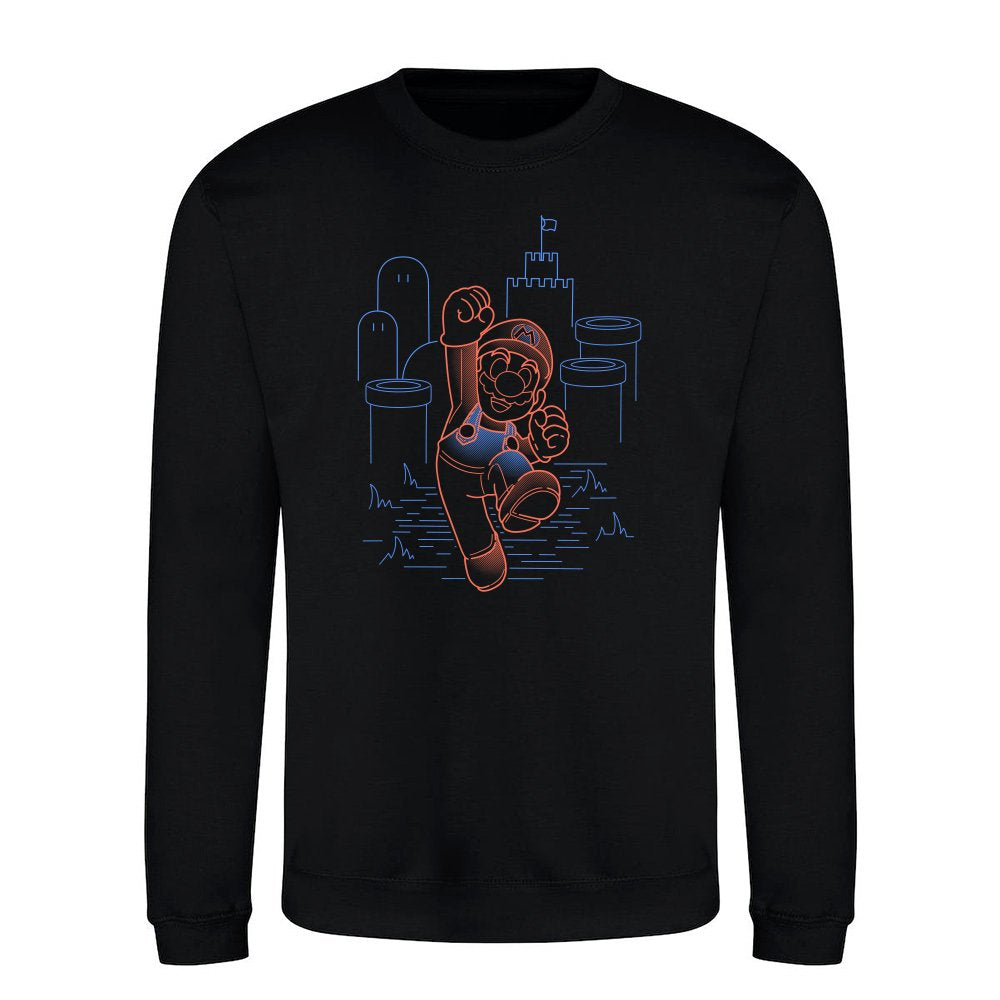 Neon Line-Art Jumpman