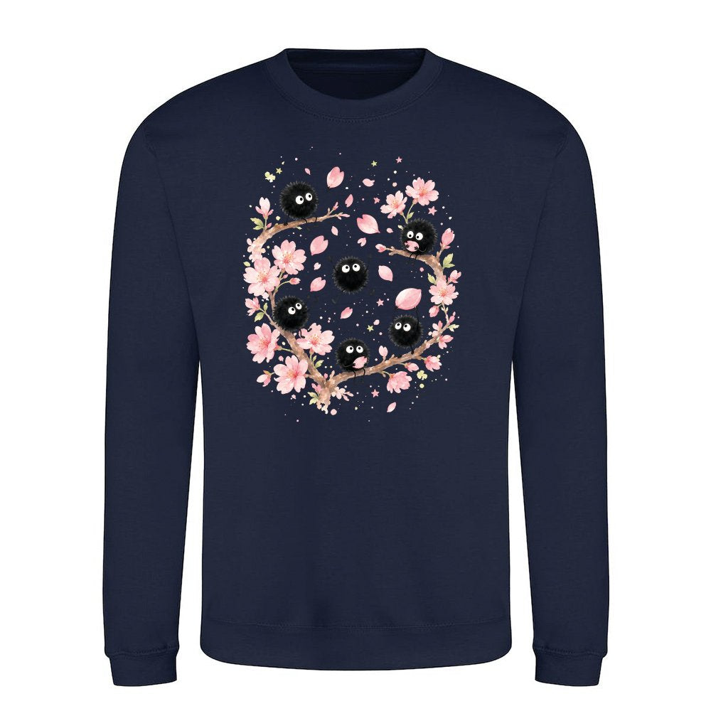 Susuwatari soot sprites in the cherry blossom tree
