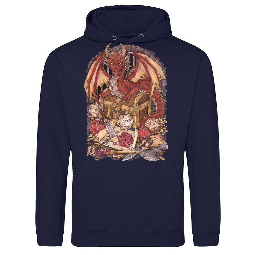 Dragon Drache Dragon mit D20 Wuerfel Dice Rollplay game