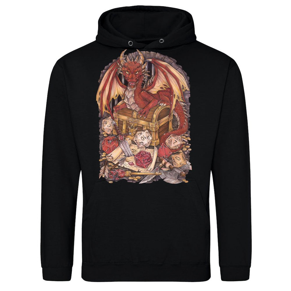 Dragon Drache Dragon mit D20 Wuerfel Dice Rollplay game