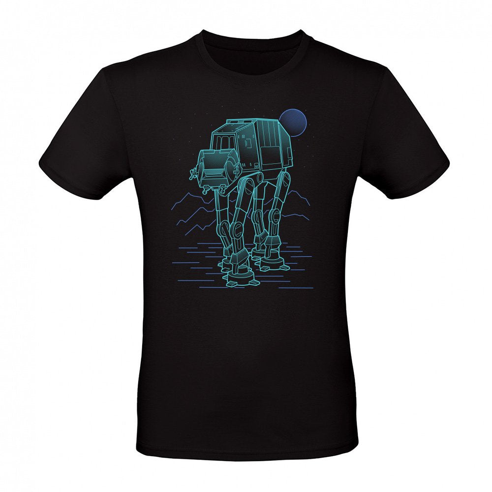 Neon Line-Art Armored Walker