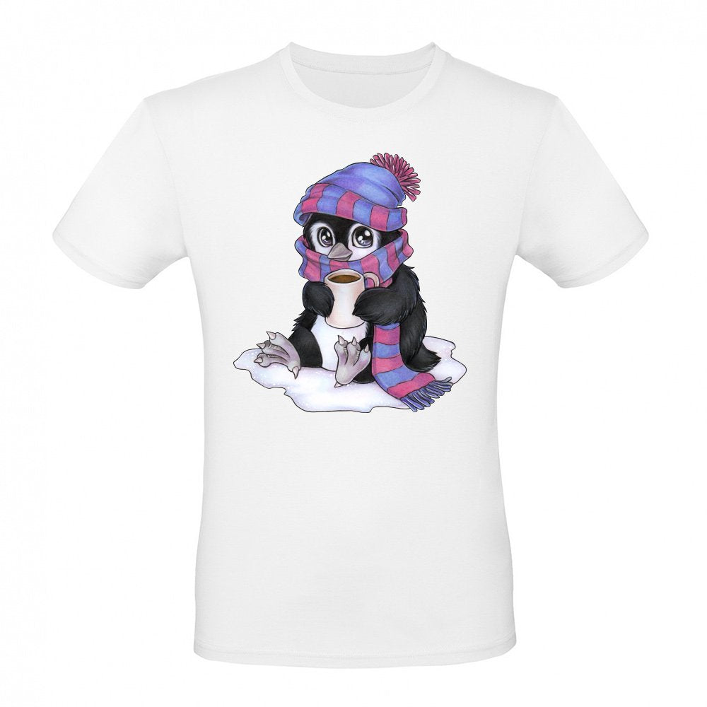 Cute Chibi penguin with scarf and cap