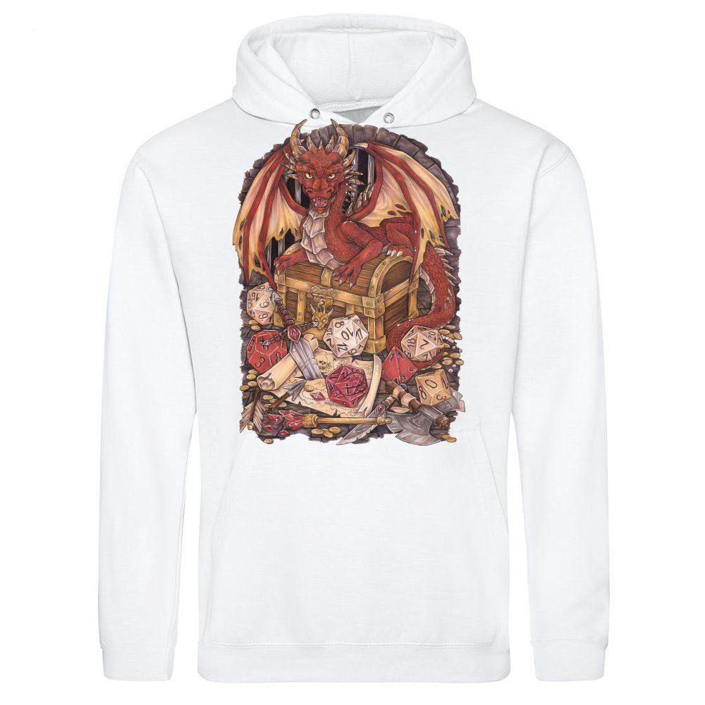 Dragon Drache Dragon mit D20 Wuerfel Dice Rollplay game