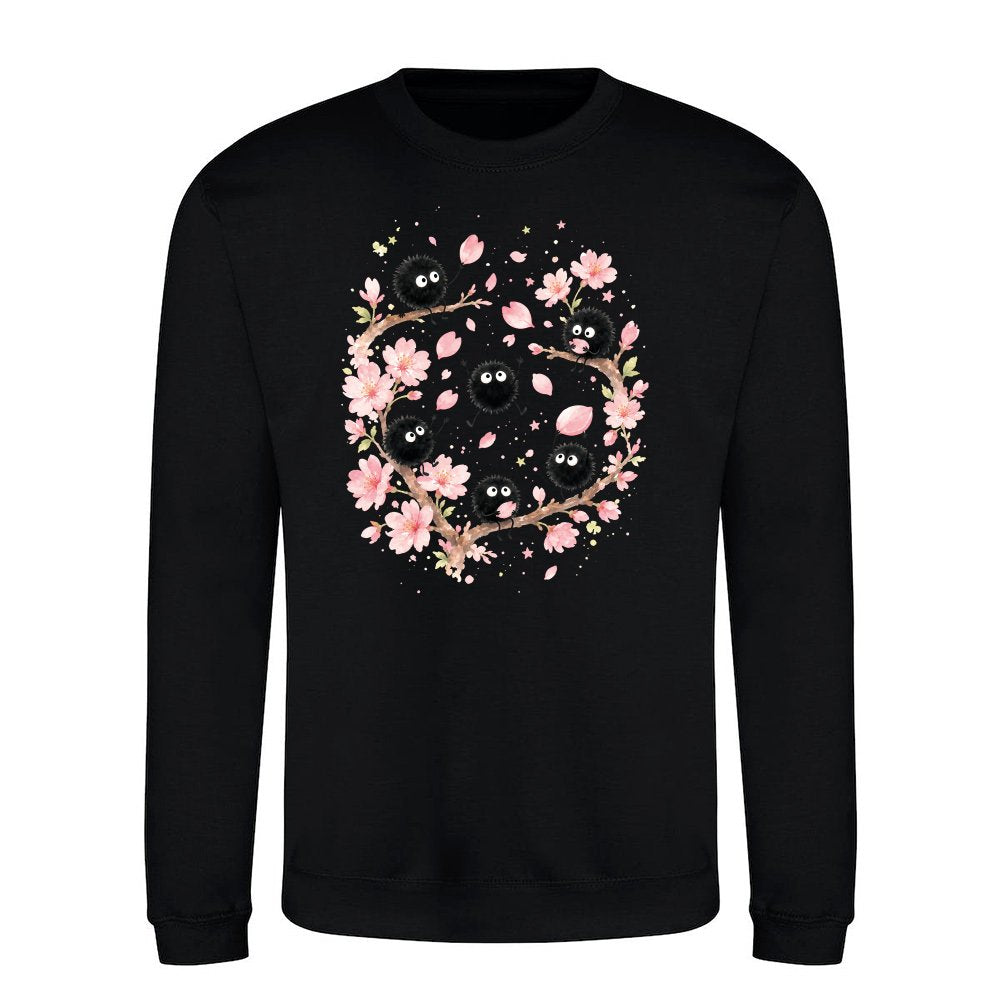Susuwatari soot sprites in the cherry blossom tree