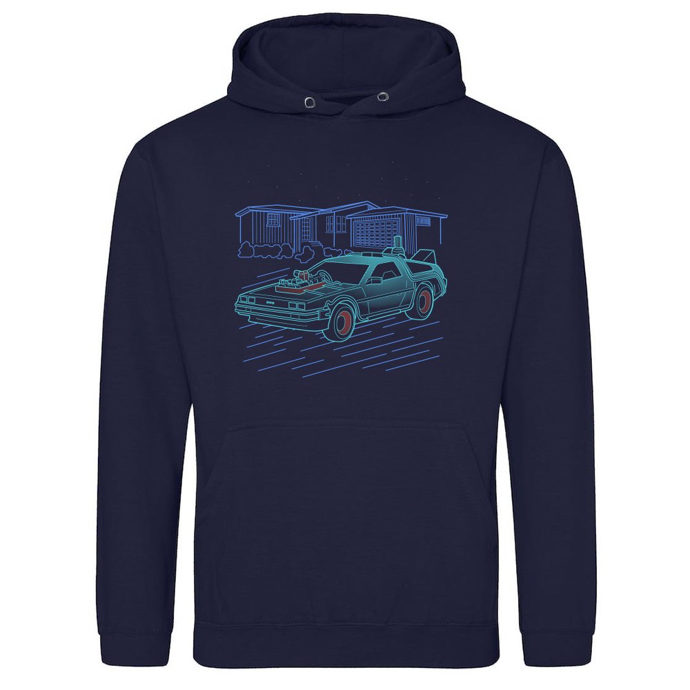 Neon Line-Art DeLorean