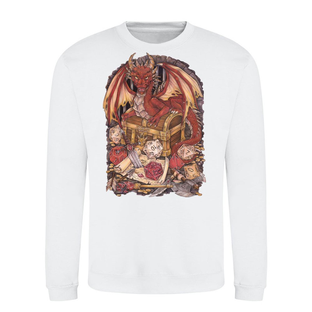 Dragon Drache Dragon mit D20 Wuerfel Dice Rollplay game