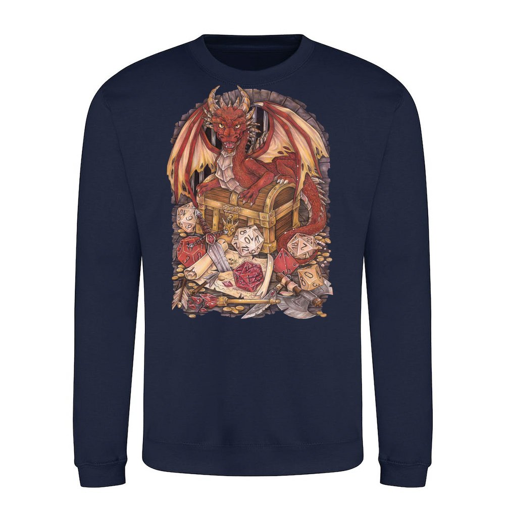 Dragon Drache Dragon mit D20 Wuerfel Dice Rollplay game