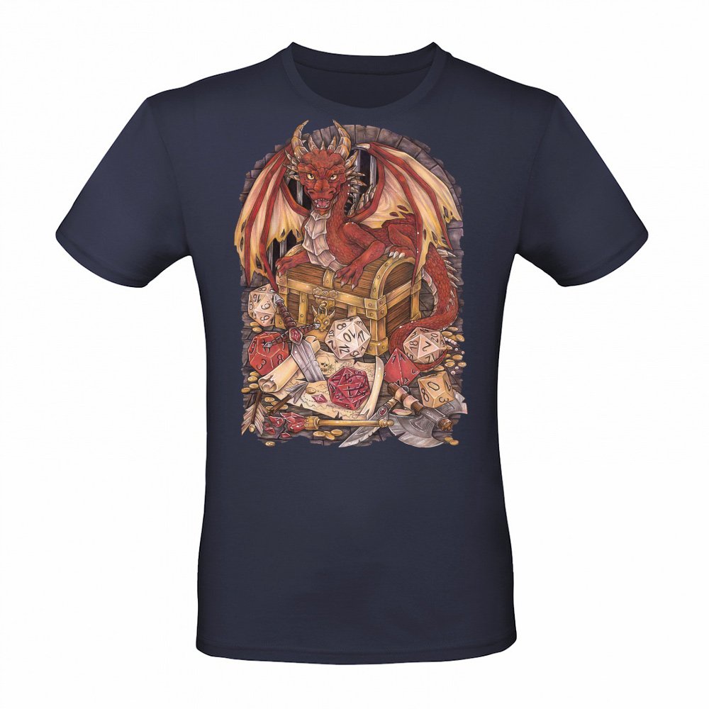 Dragon Drache Dragon mit D20 Wuerfel Dice Rollplay game