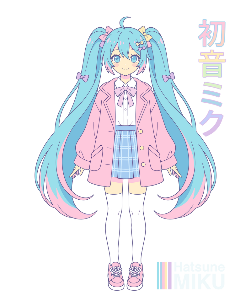 Pastel Pop Hatsune Miku Casual Kawaii