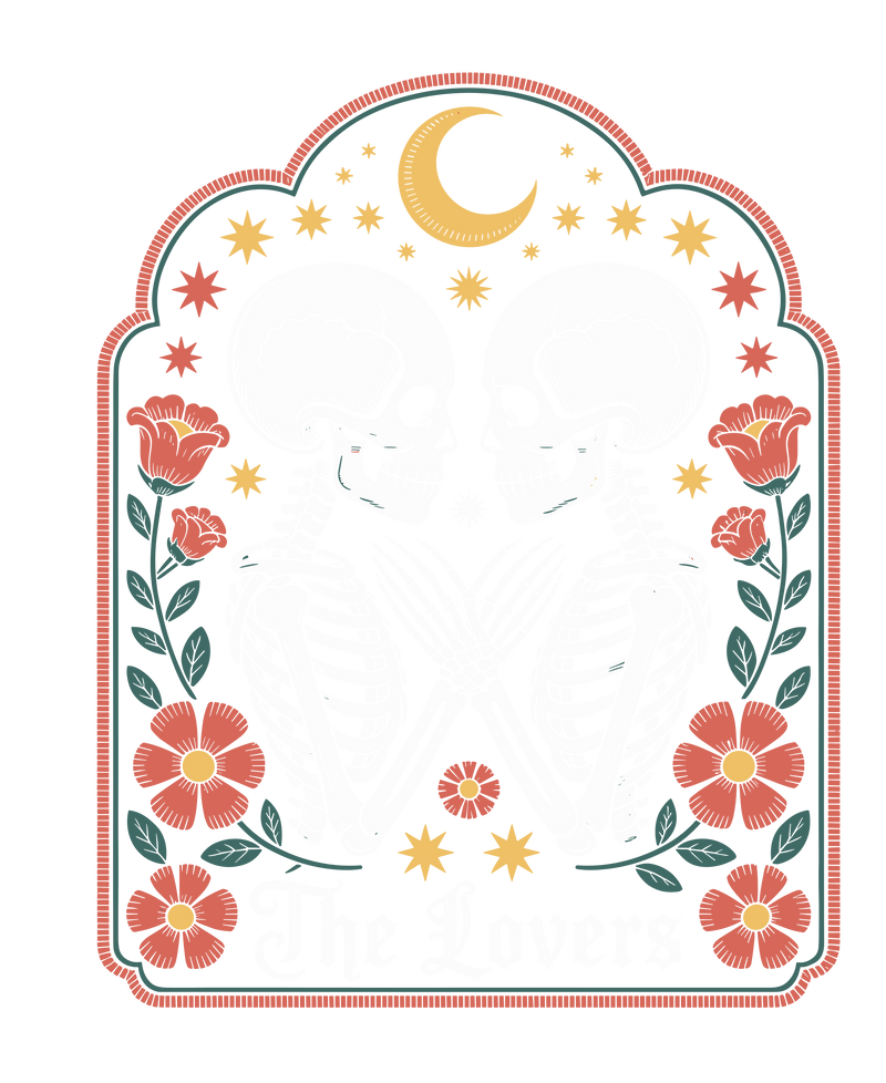 The Lovers Tarot Card Skeletons Gothic Romance Art