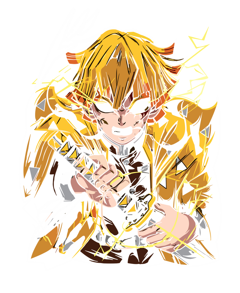 Zenitsu Agatsuma Thunder Breathing First Form: Thunderclap and Flash Demon Slayer Art