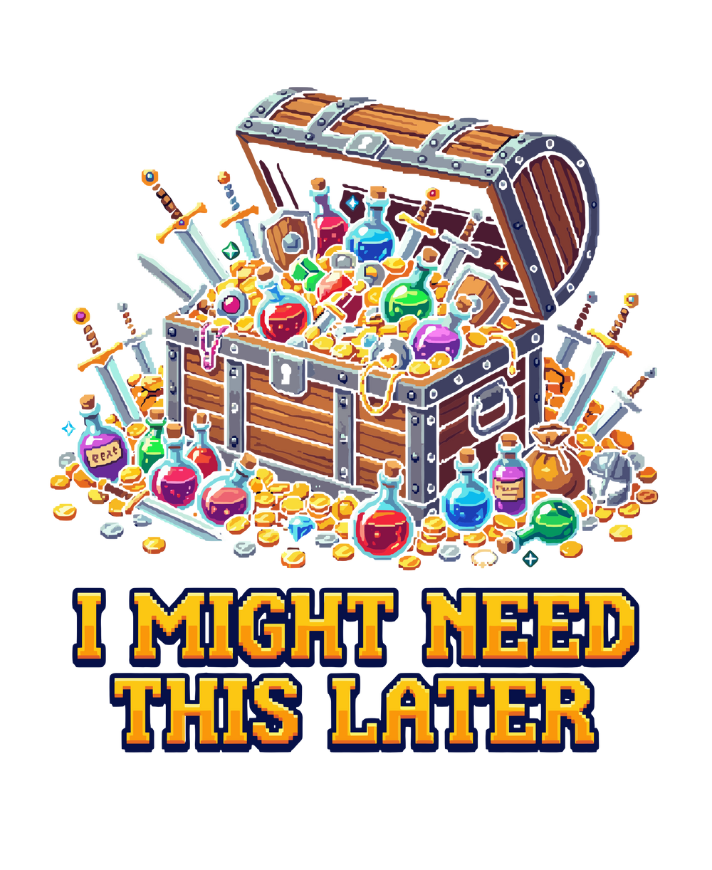 I Might Need This Later Funny RPG Loot Hoarder Pixel Art