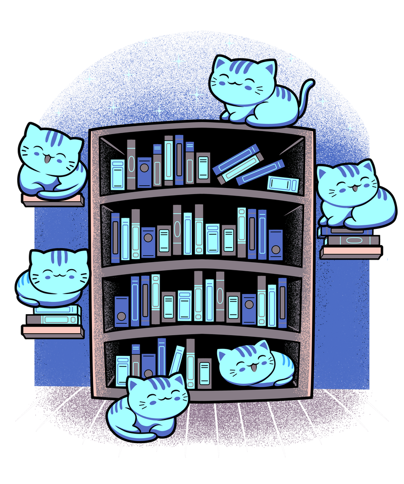 Katzen und Bücher