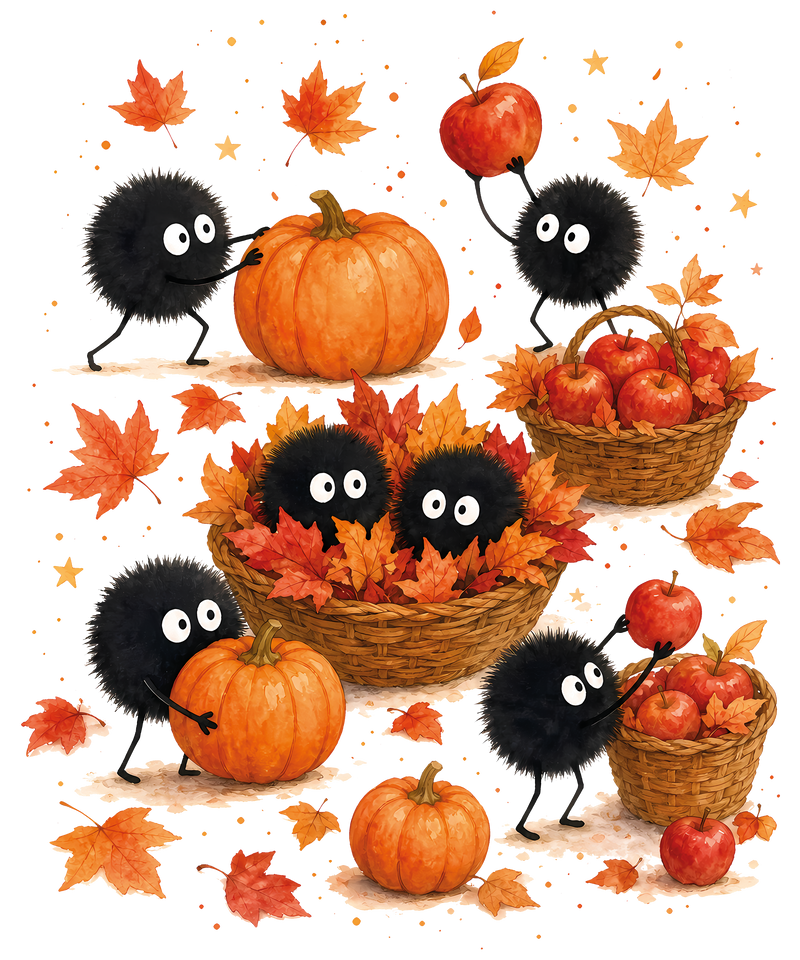 Susuwatari soot sprites soot gremlins in autumn