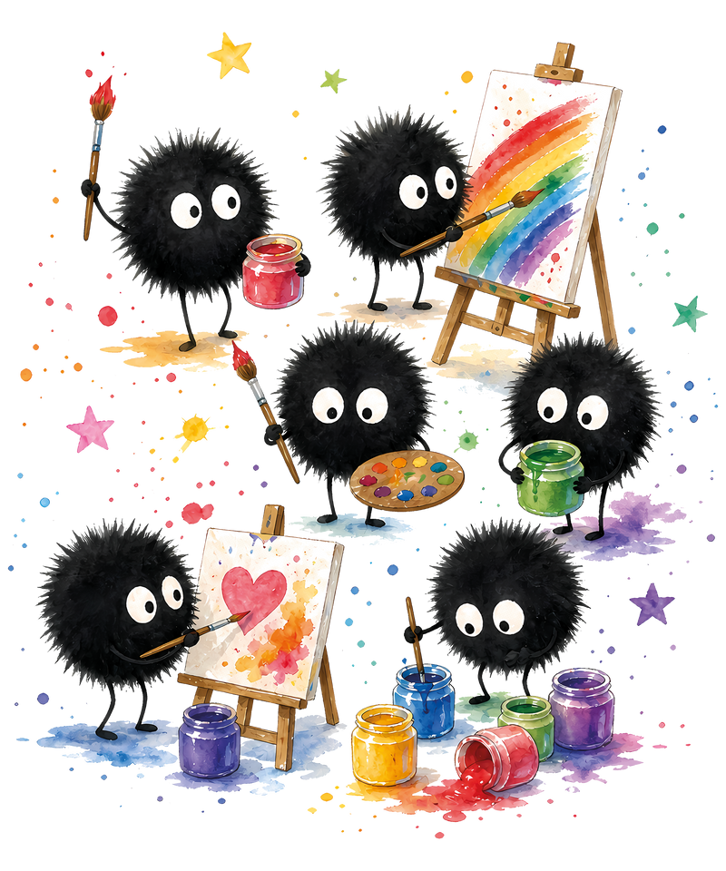 Susuwatari soot sprites painting