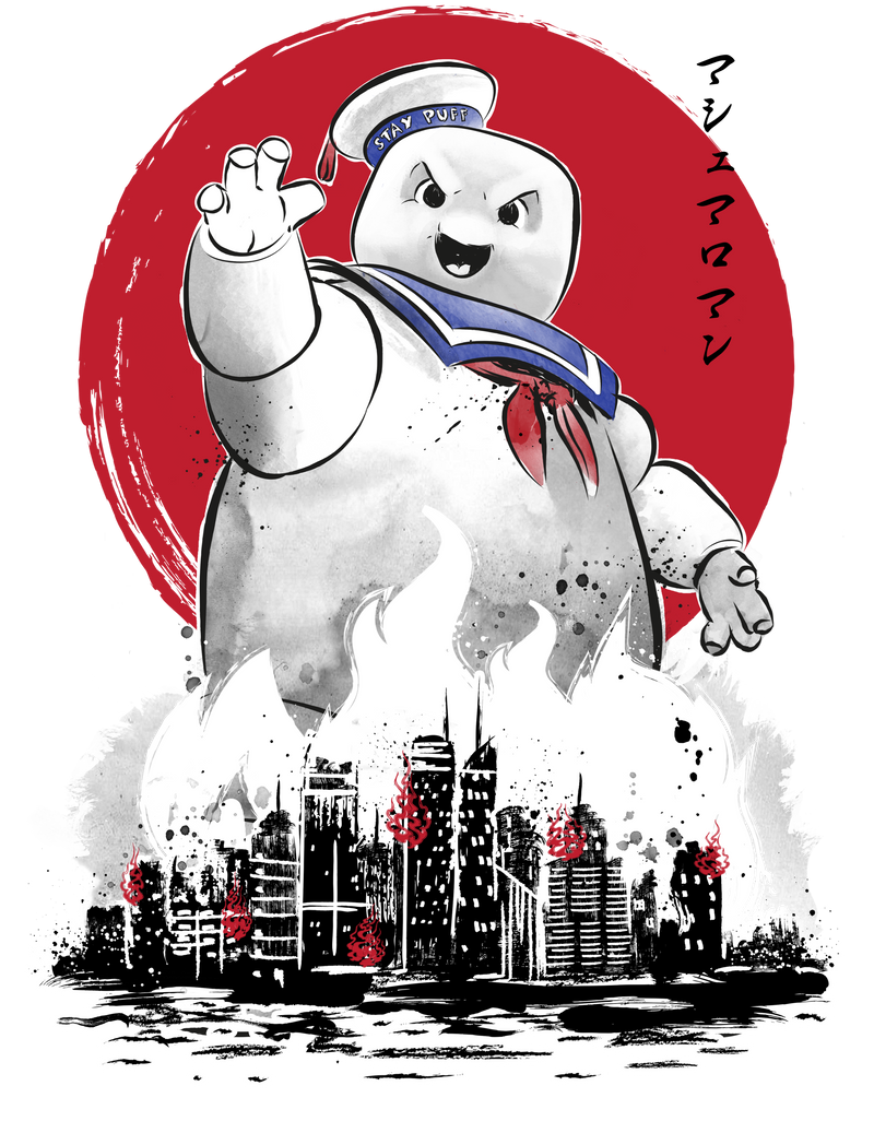 Sumi-e style Marshmallow Man