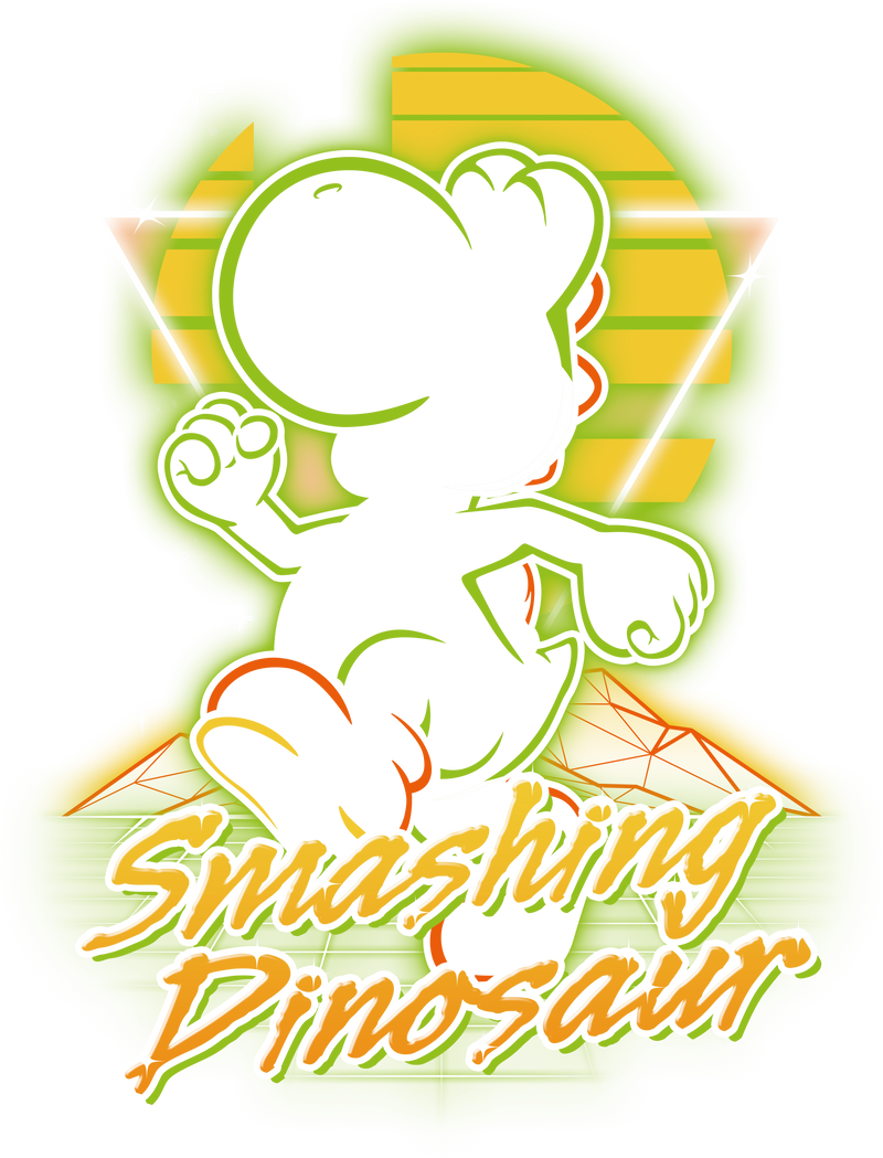 Retro Smashing Dinosaur