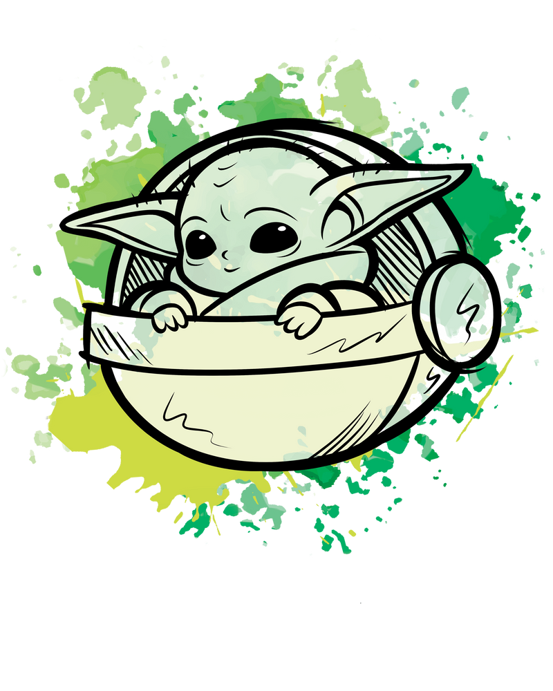 Watercolor Baby Yoda