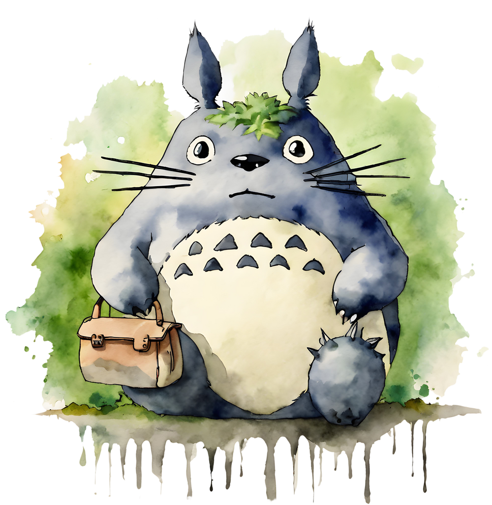 Neighbor waiting for Catbus Watercolor
