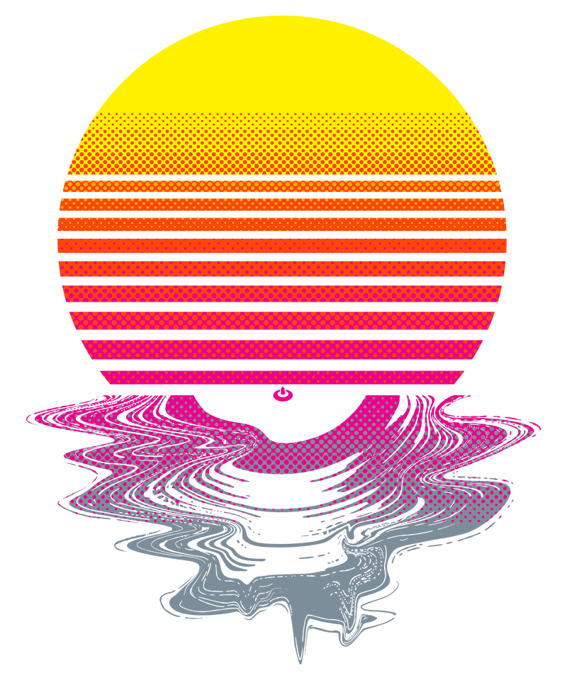 Retro Sun Record Melting