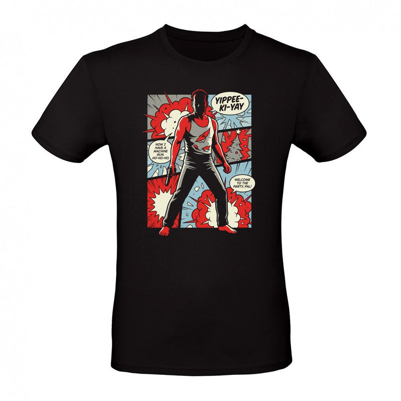 Retro Action Hero Christmas Comic Graphic als T-Shirt