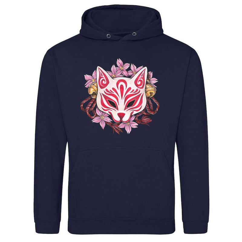 Beautiful Kitsune Inari Kabuki mask with cherry blossoms