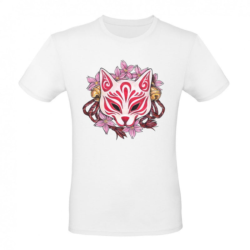 Beautiful Kitsune Inari Kabuki mask with cherry blossoms als T-Shirt