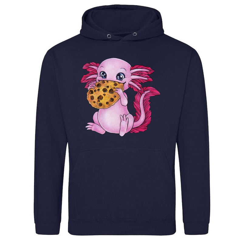Cute axolotl with cookie is happy to receive a gift als T-Shirt