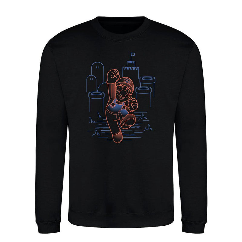 Neon Line-Art Jumpman als T-Shirt