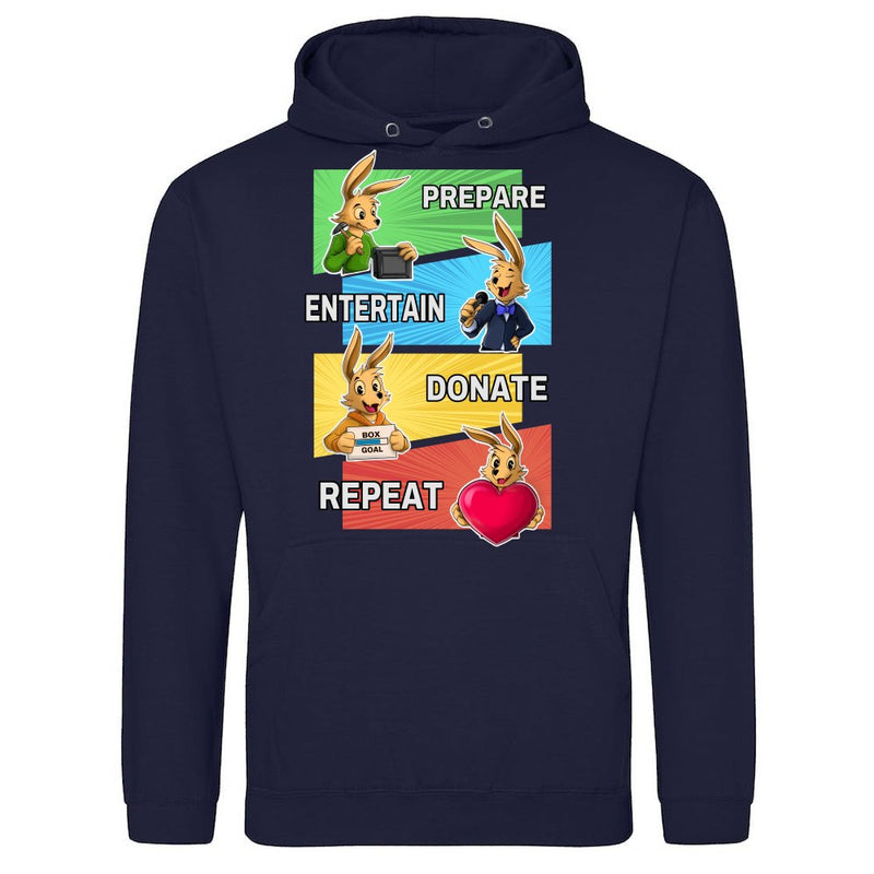 LiveForLife Prepare Entertain Donate Repeat als T-Shirt