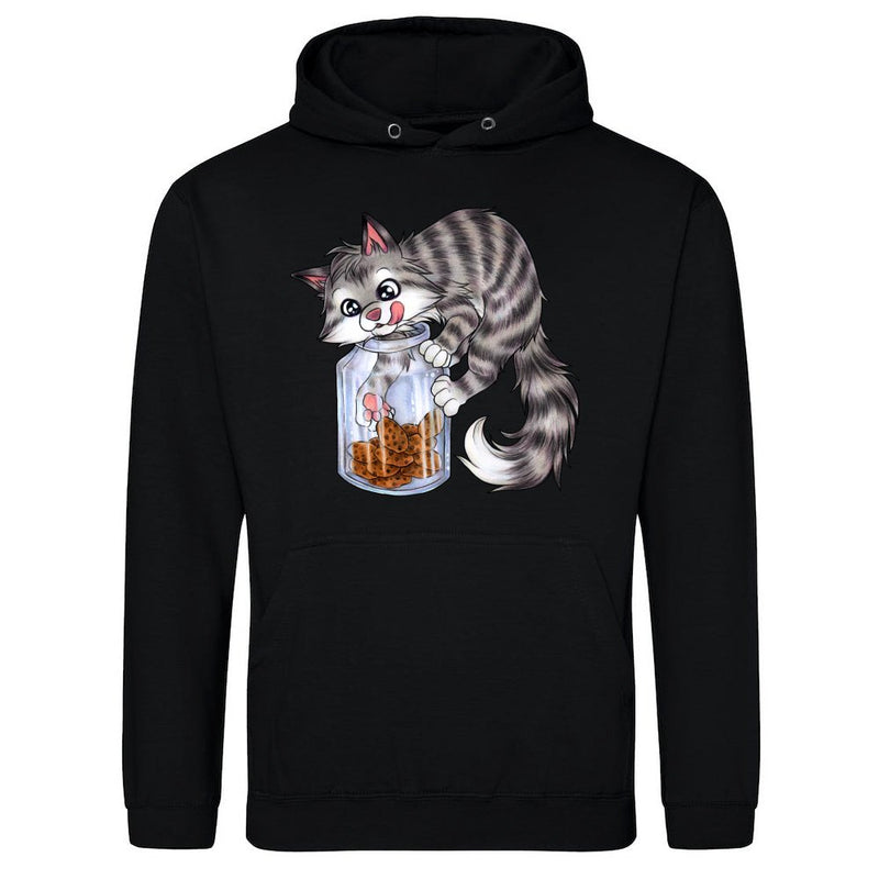 Cute cat eaten with cookie jar