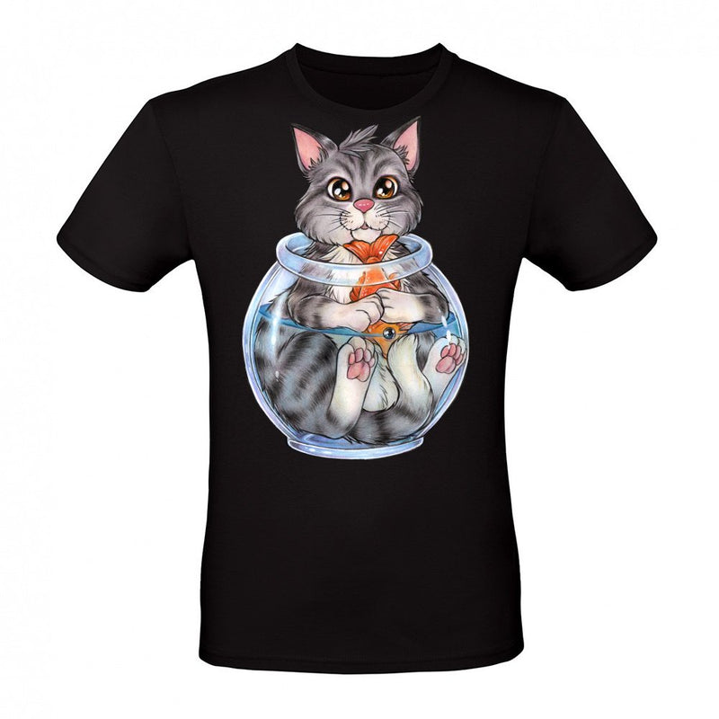 Cute cat steals fish fishing gift als T-Shirt