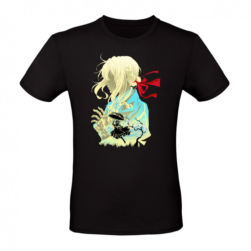 Violet Evergarden Minimal Silhouette Emotional Anime als T-Shirt