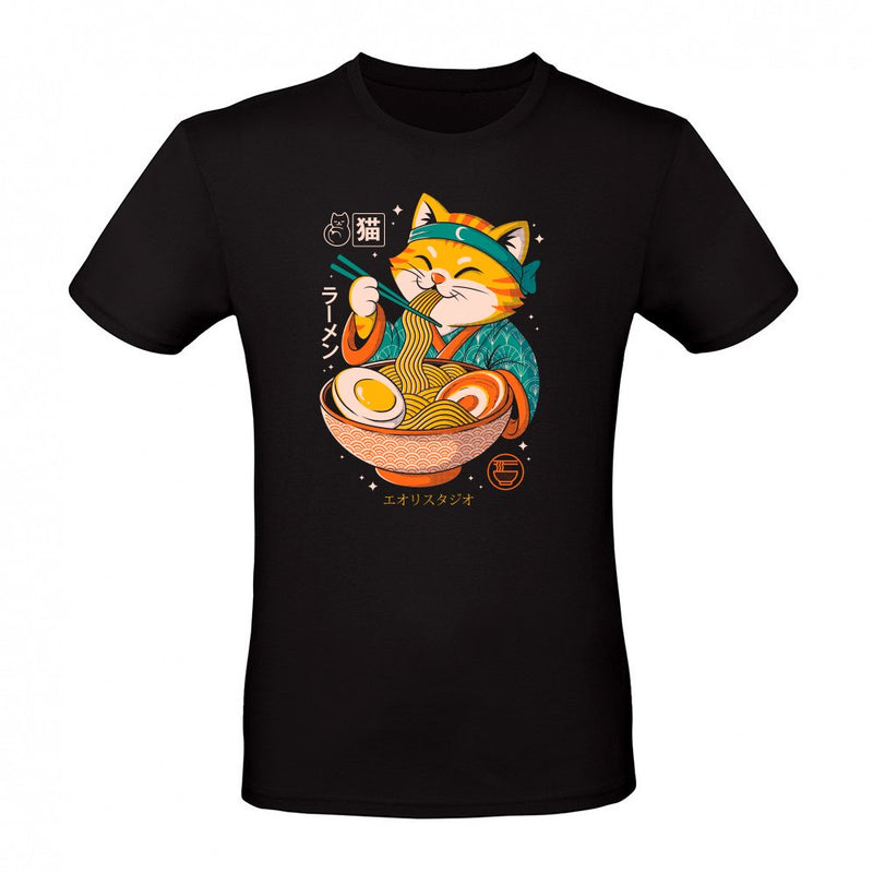 Japanese Ramen Cat als T-Shirt
