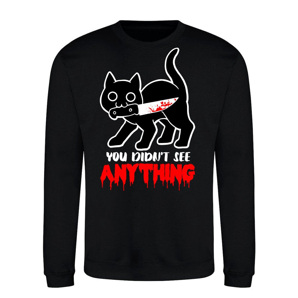 You Did not see anything - Funny Black Cat with Knife