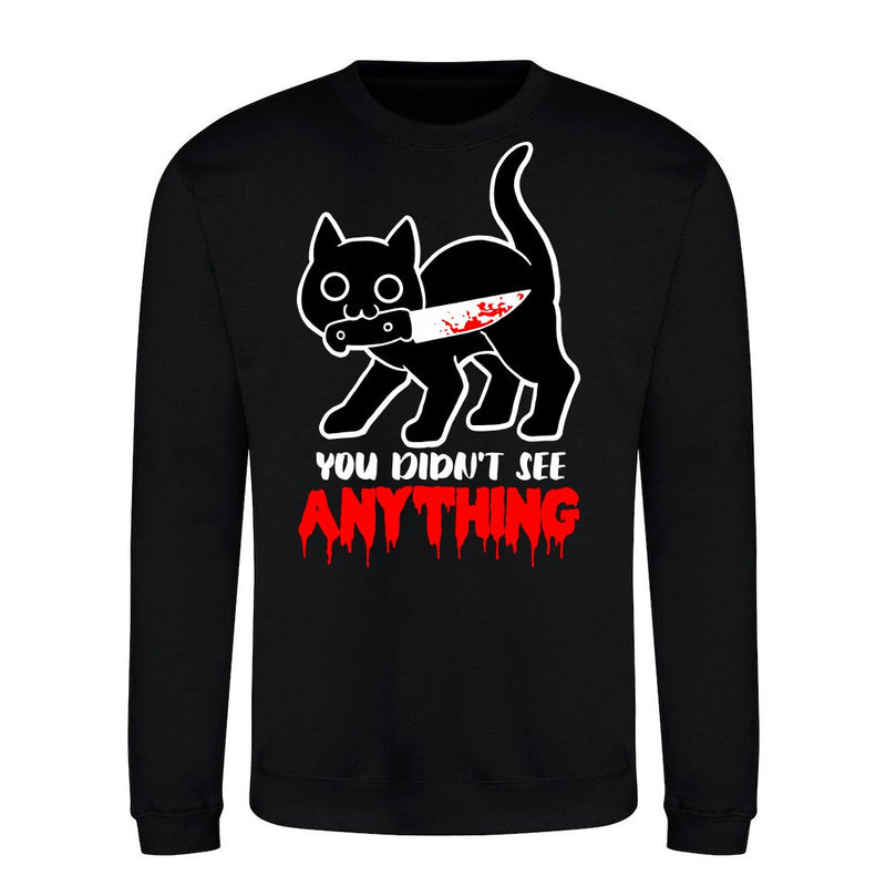 You Didn't See Anything - Funny Black Cat with Knife