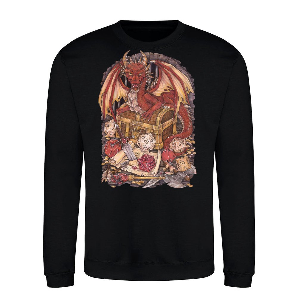 Dragon Drache Dragon mit D20 Wuerfel Dice Rollplay game