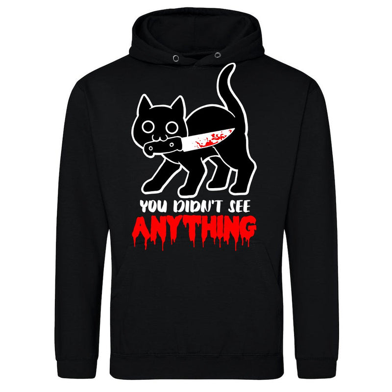 You Did not see anything - Funny Black Cat with Knife als T-Shirt