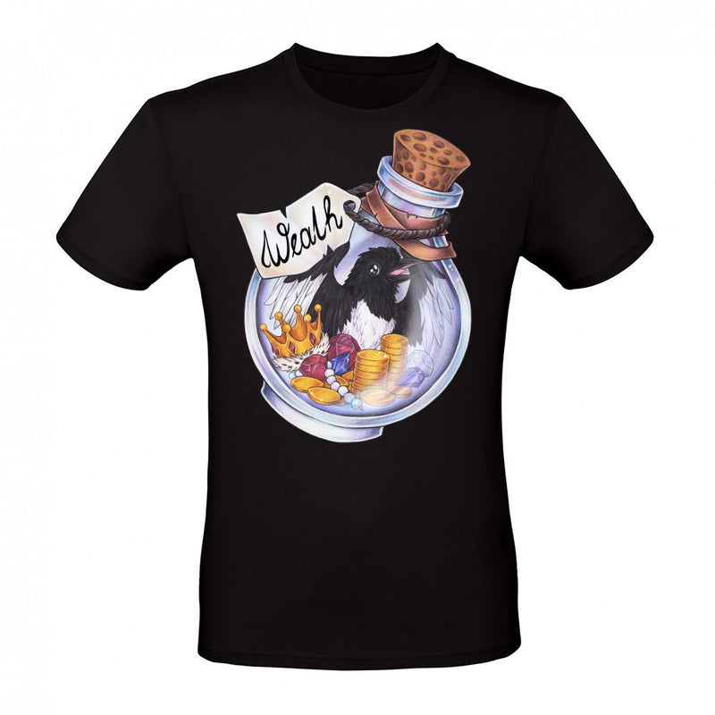 Potion magpie bird coins money treasure wealth als T-Shirt