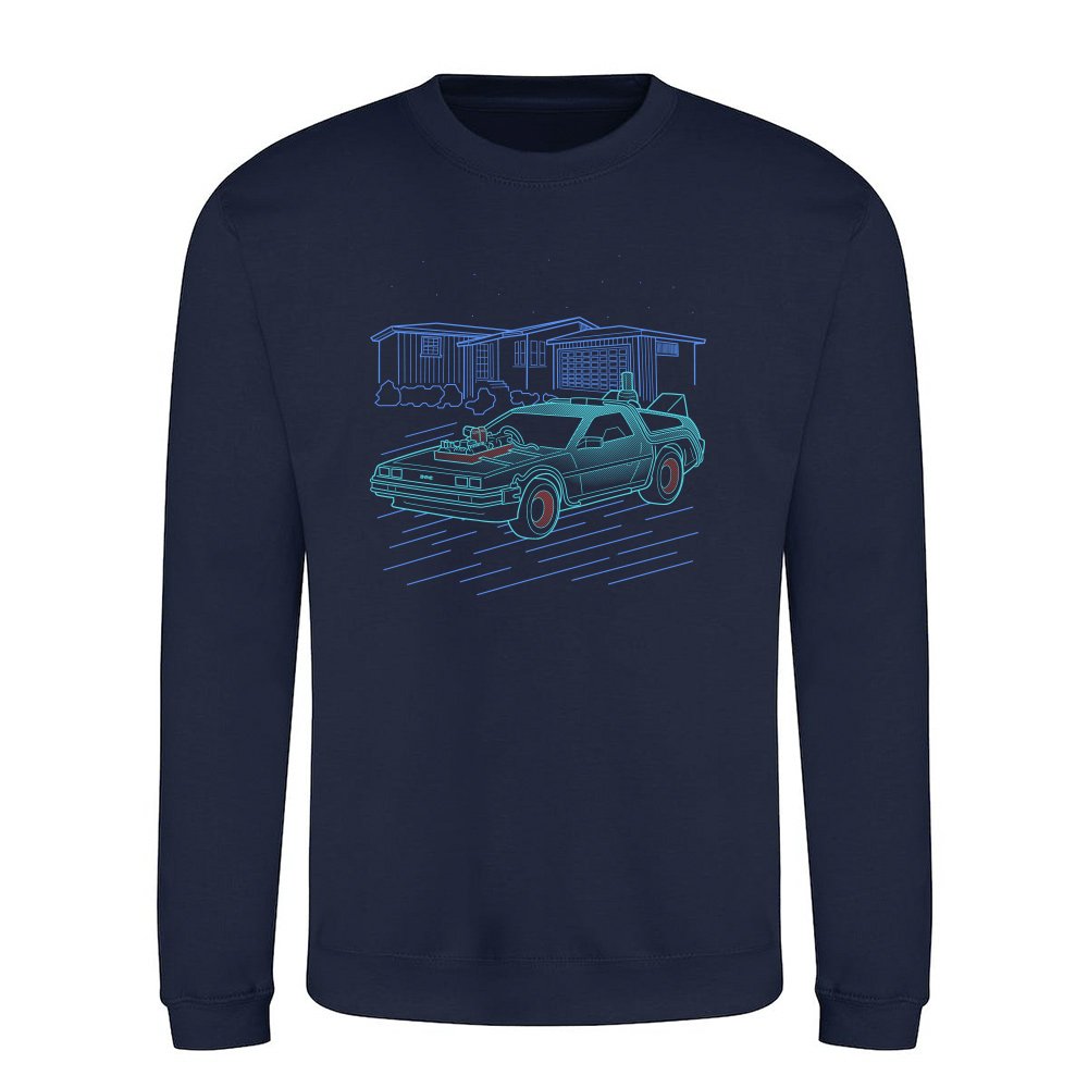 Neon Line-Art DeLorean