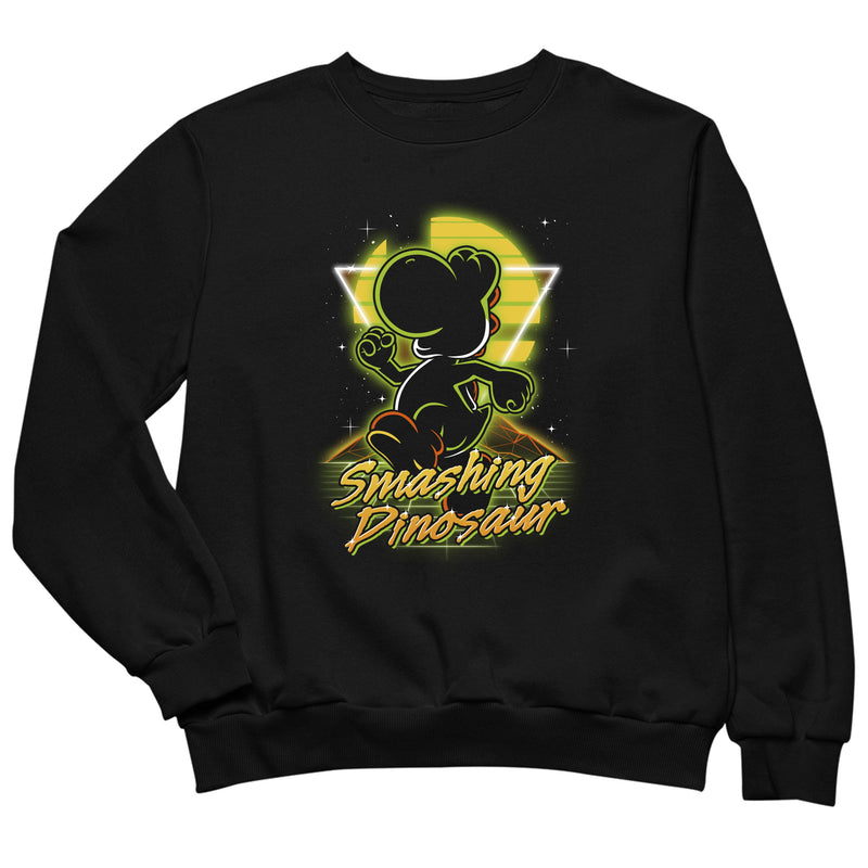 Retro Smashing Dinosaur als T-Shirt