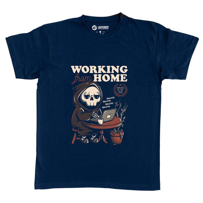Working From Home - Creepy Skull Gift als T-Shirt