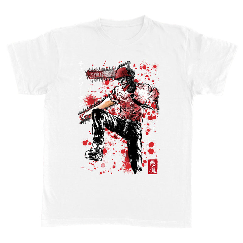 Chainsaw man sumi e black als T-Shirt