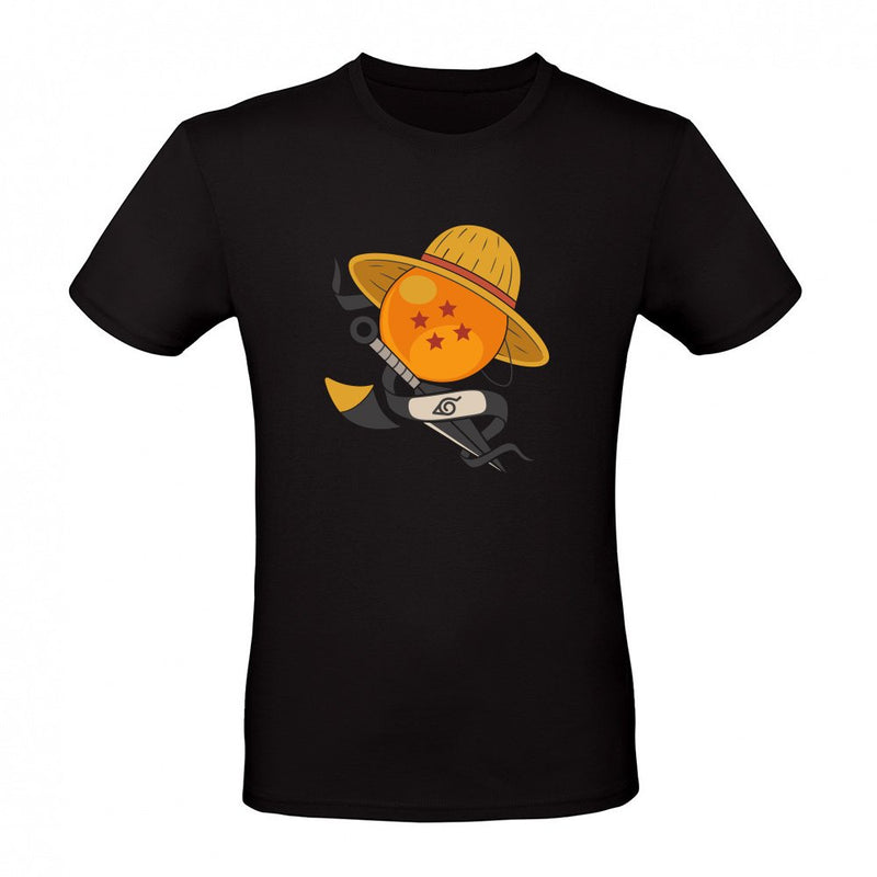 Anime Crossover Dragon Ball One Piece Naruto Mashup Art als T-Shirt
