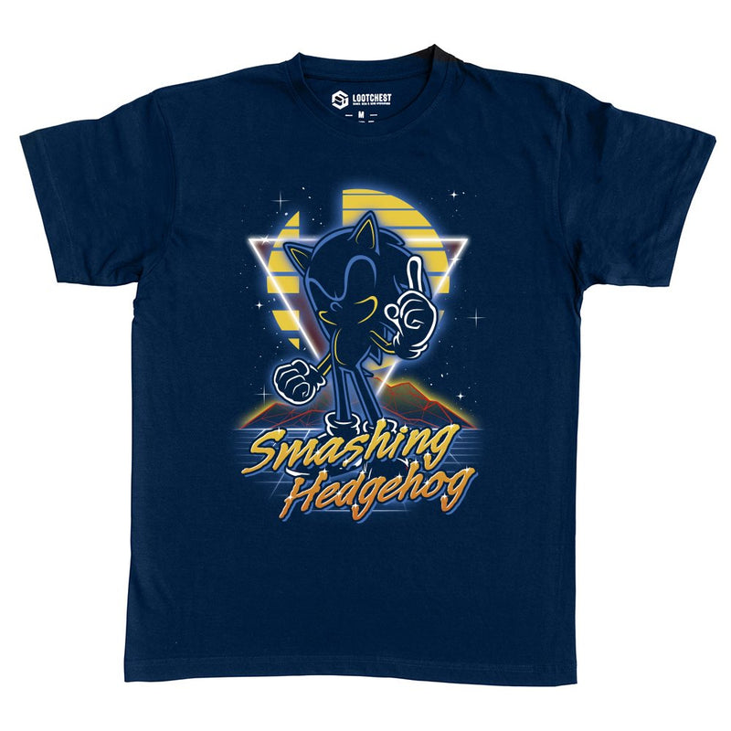 Retro Smashing Hedgehog als T-Shirt