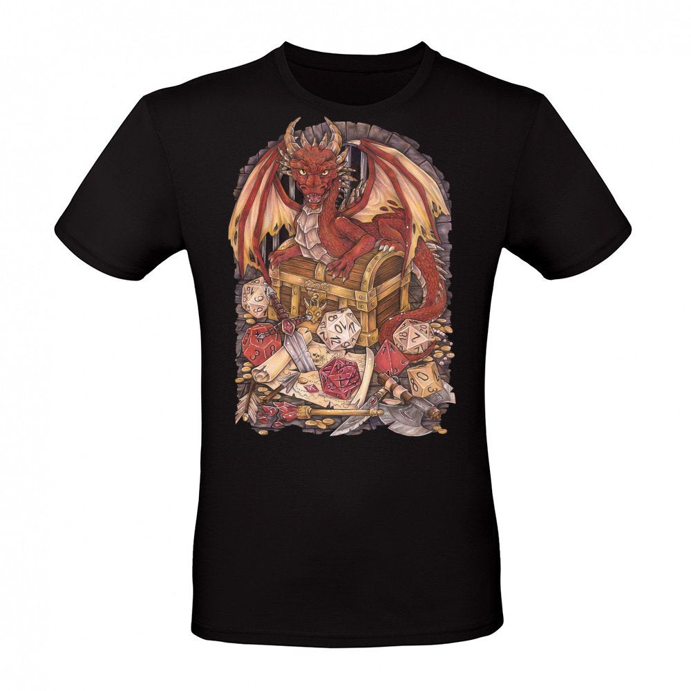 Dragon Drache Dragon mit D20 Wuerfel Dice Rollplay game